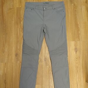 PRANA Women's Brenna Gray Moto Pants Low Rise Stretch Size 14 Used